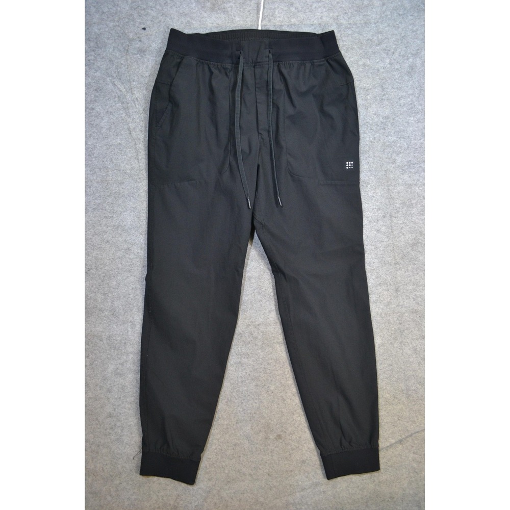 Lululemon ABC Warpstreme Jogger Pants Mens L Black Woven Elastic Waist Running
